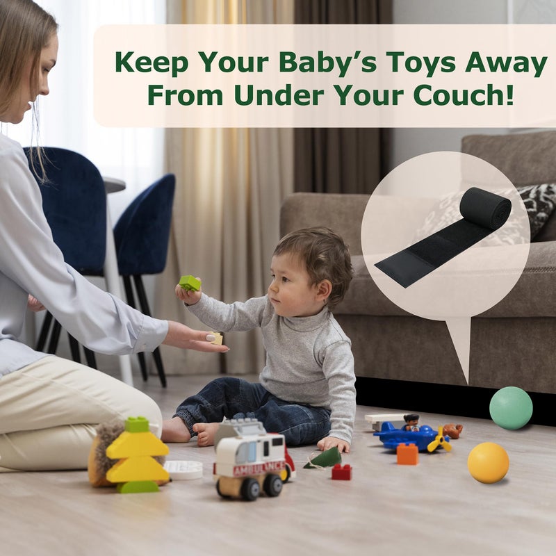ECOHomes Under Couch Guards Toy Blocker - Elastic Strap Barrier for Under Sofa  Bed & Furniture Bottom Stop Things from Going Under | Easy to Install Gap Bumper Stopper for Toys (9 Ft by 5 Inch) - Image 5